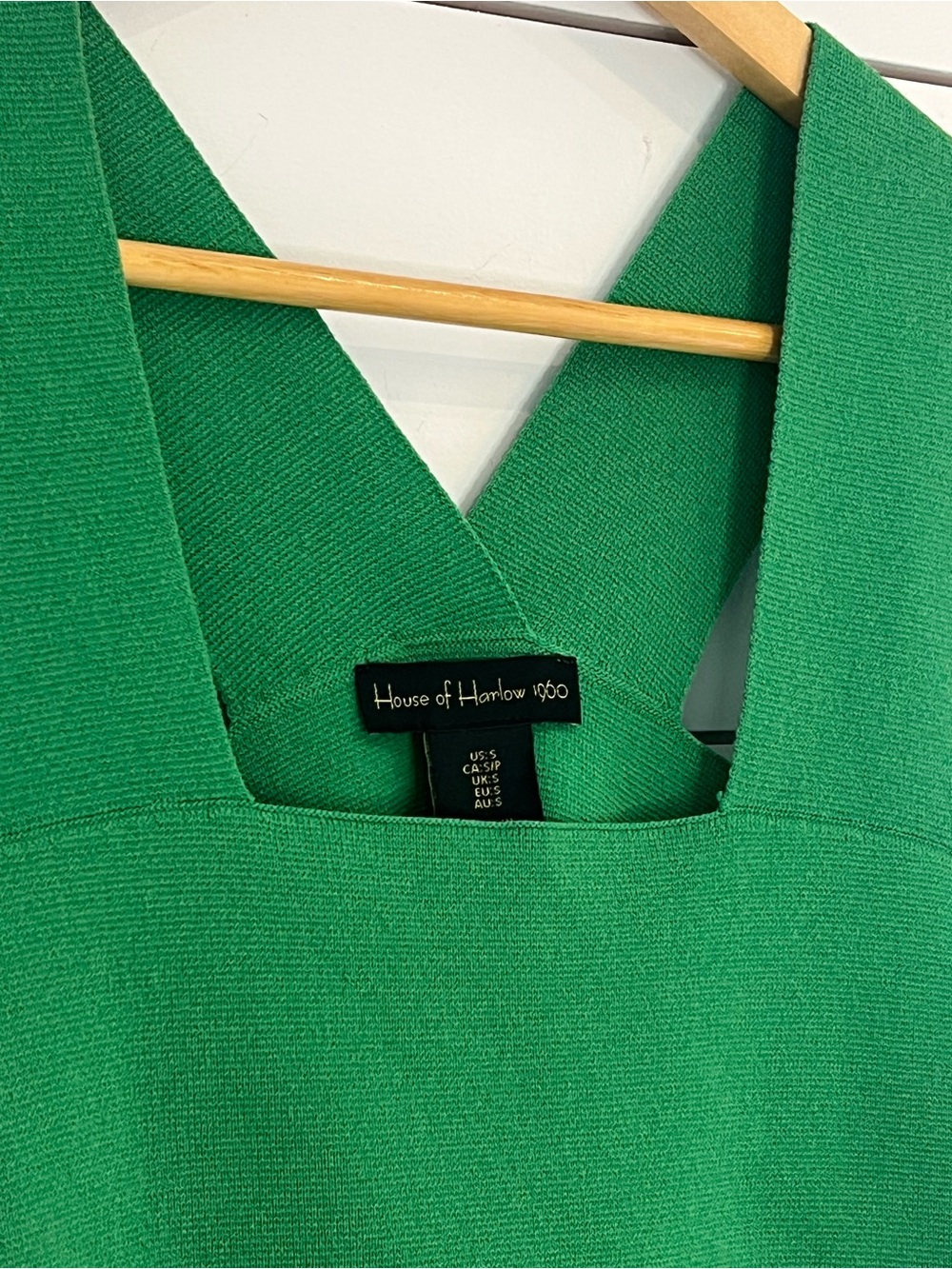 House of Harlow Green Structured Square-Neck Tank/ old money quiet luxury - Picture 2 of 5